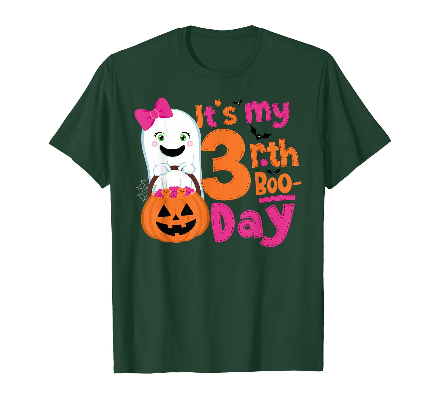 It's My 3rd Boo-Day Halloween 3 Year Old Ghost Birthday Girl T-Shirt