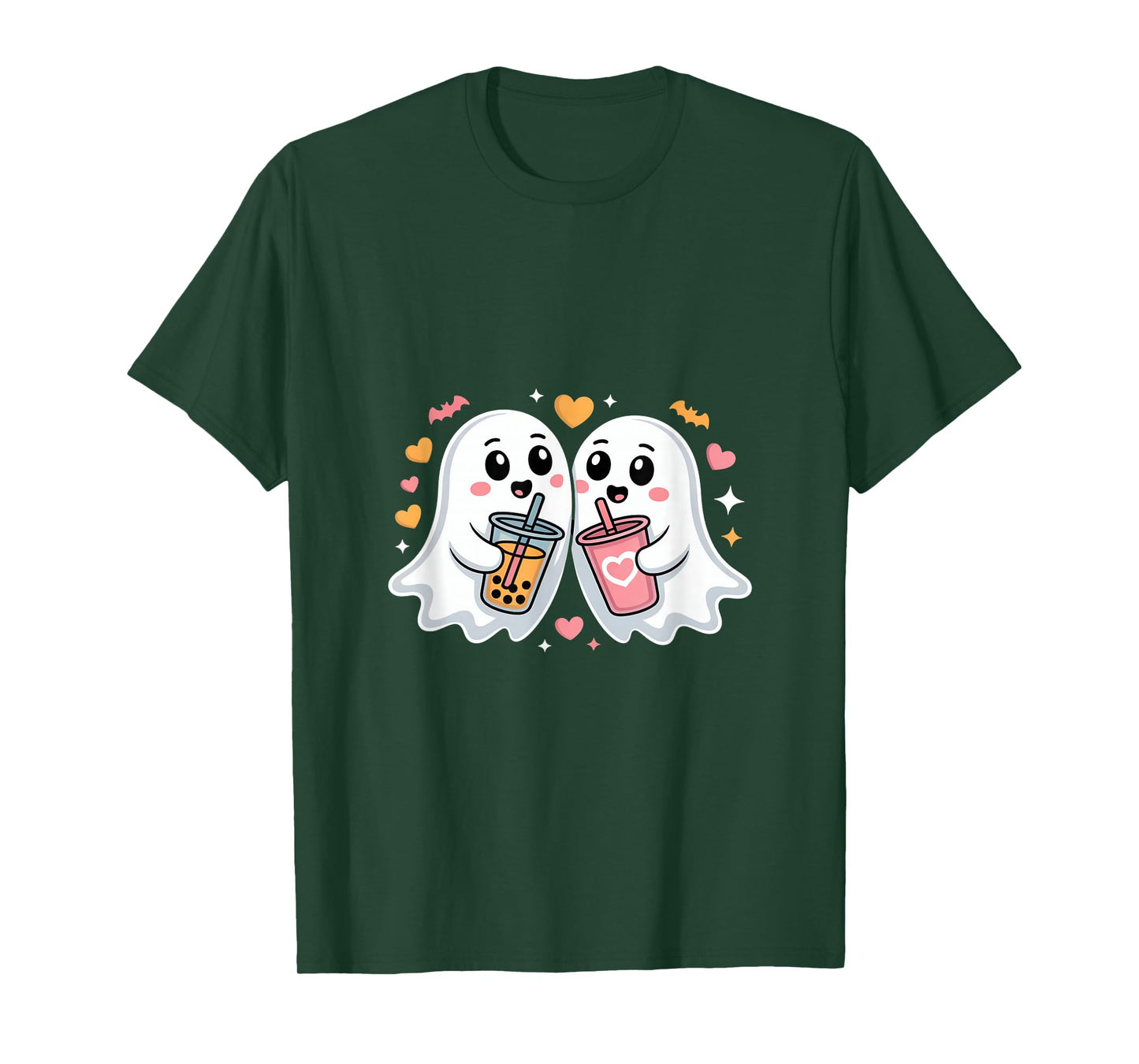 Cute Halloween Ghosts Bubble Tea Lovers T-Shirt