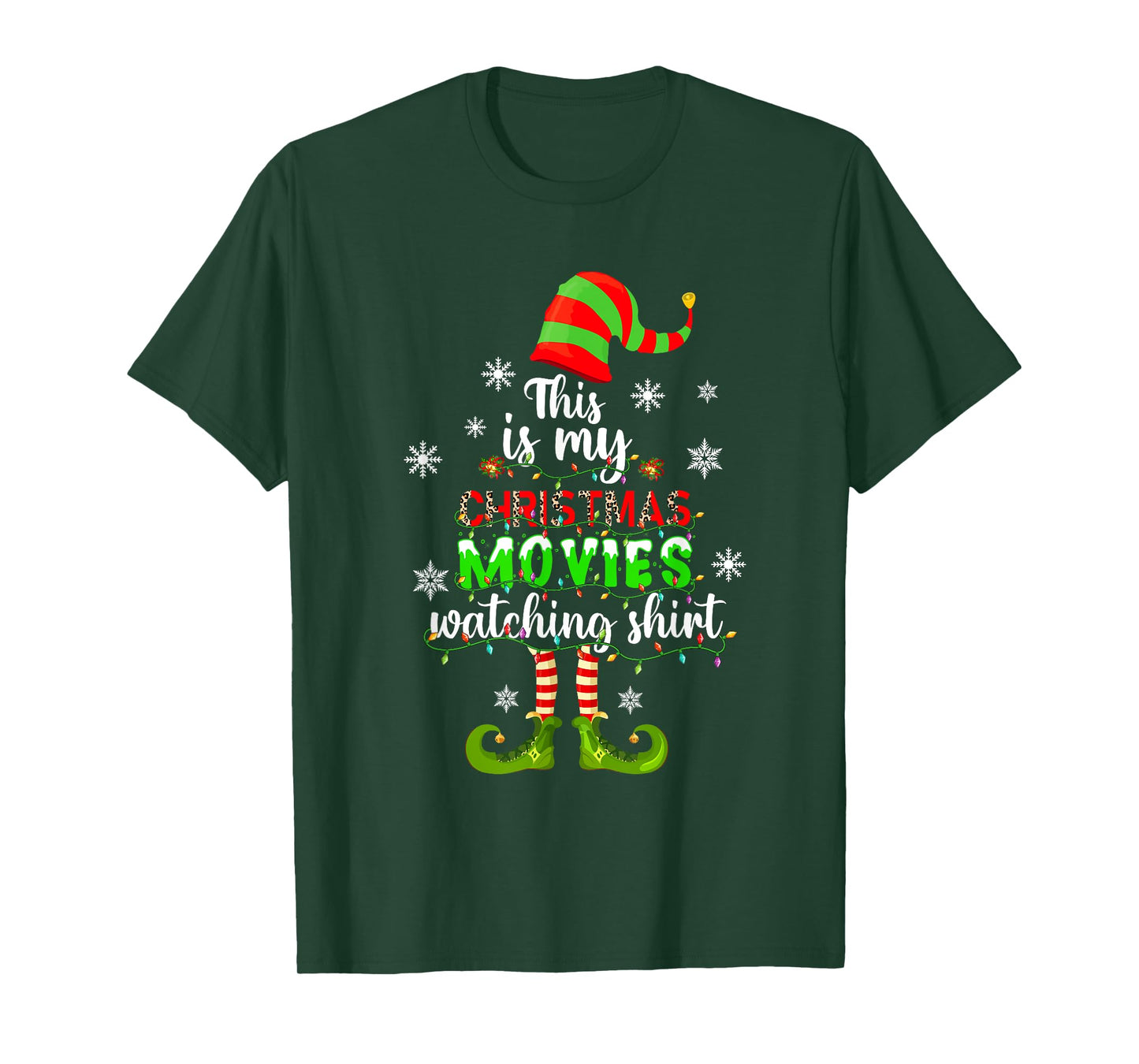 This Is My Christmas Movies Watching Shirt Xmas Elf Ornament T-Shirt