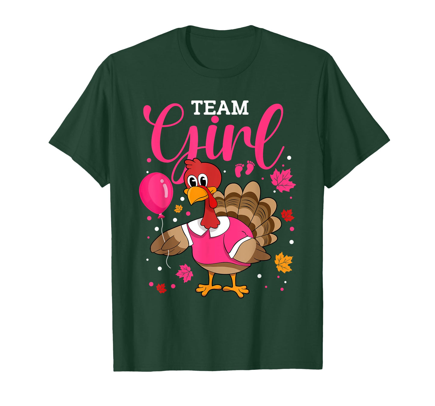 Team Girl Gender Reveal Baby Announcement Thanksgiving T-Shirt