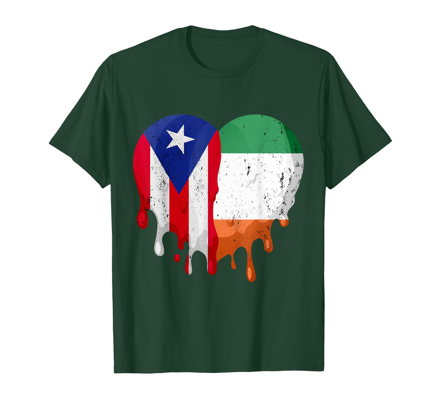 Puerto Rico Ireland Flag Heart Citizen Grown Patriot Country T-Shirt