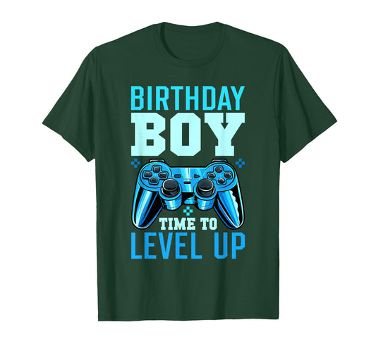 Level Up Birthday Boy Matching Gamer Party T-Shirt - Classic Fit, Black