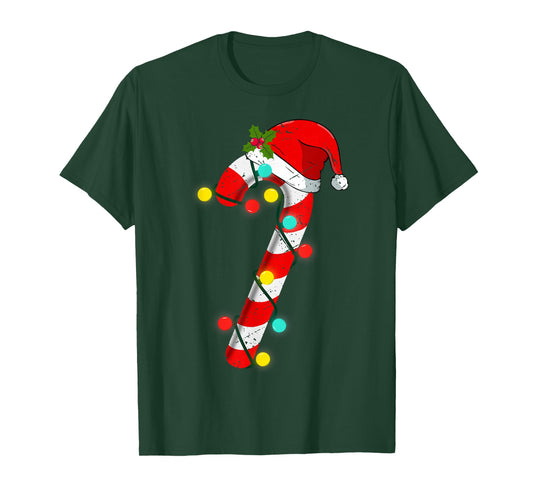 Christmas Candy Cane Santa Xmas Kids Toddler Youth Women Men T-Shirt
