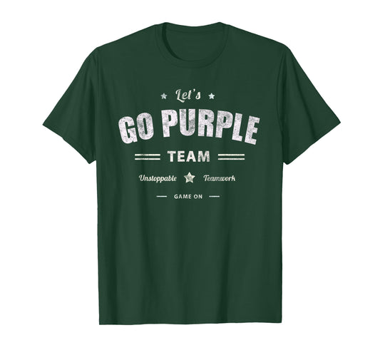 Vintage LET'S GO PURPLE TEAM Summer Camp Color War Game Crew T-Shirt