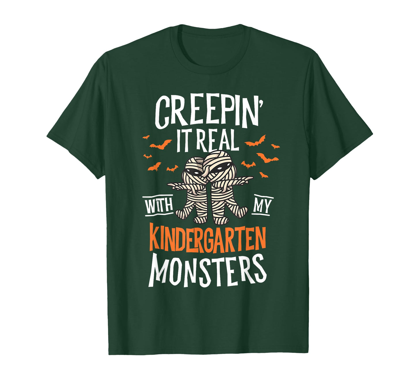 Creepin It Real Kindergarten Monsters Halloween Teacher T-Shirt