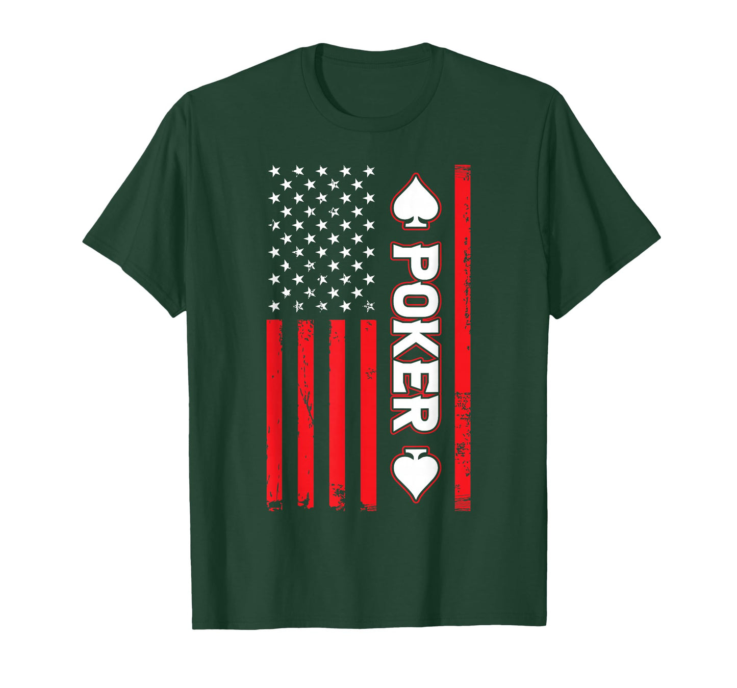 Poker USA United States American Flag Patriotic T-Shirt