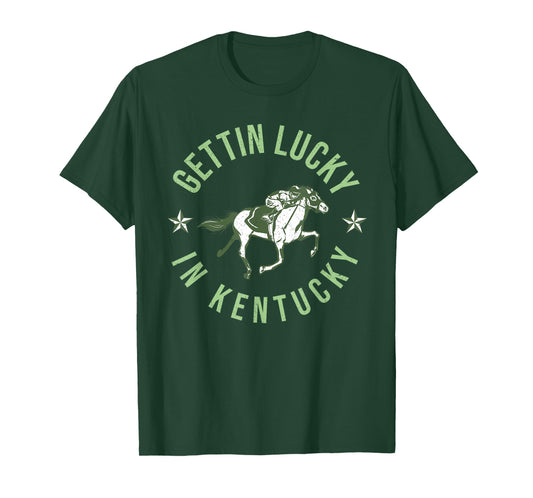 Funny Derby Vintage Getting Lucky In Kentucky Horse Racing T-Shirt