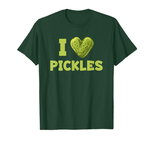 Funny I Love Pickles Heart T-Shirt