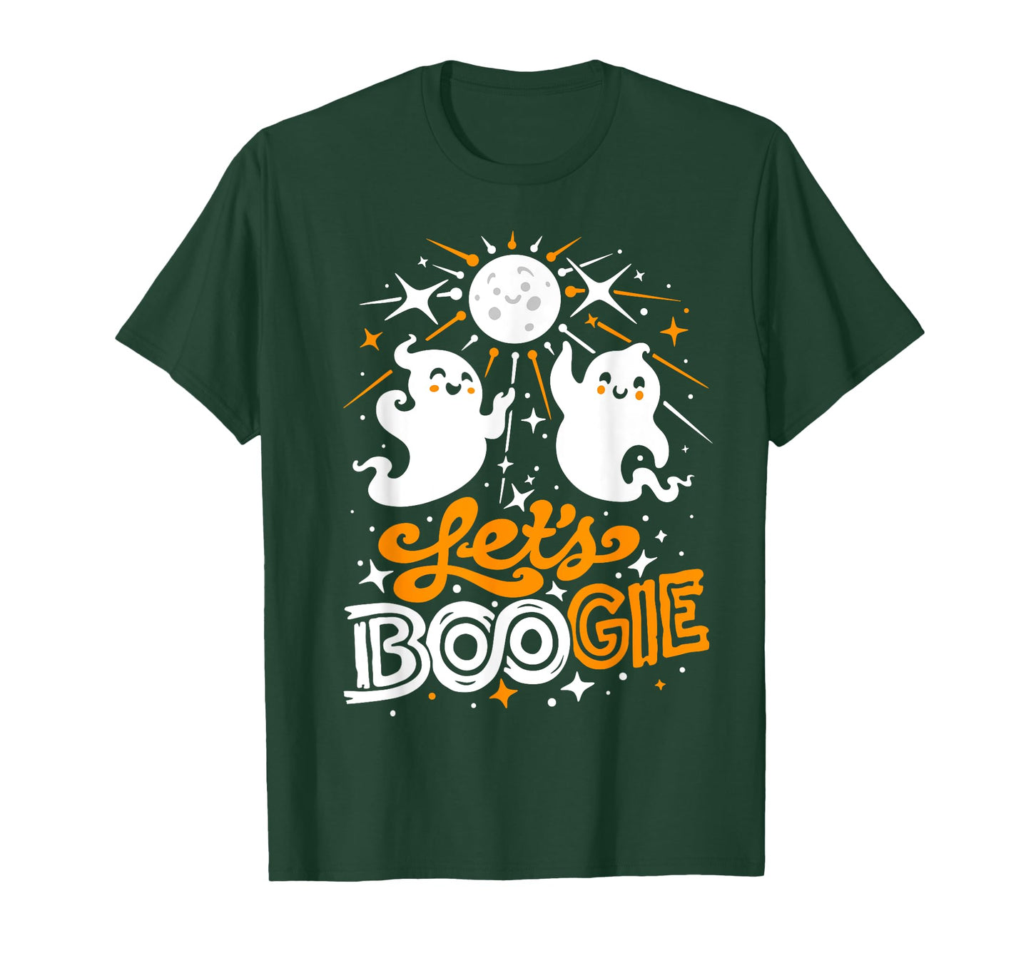 Let's Boogie Funny Cute Disco Fever 70s Halloween Boo Ghosts T-Shirt