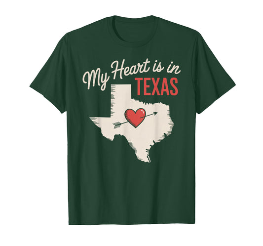 My Heart is in Texas Cute Texas Love T-Shirt