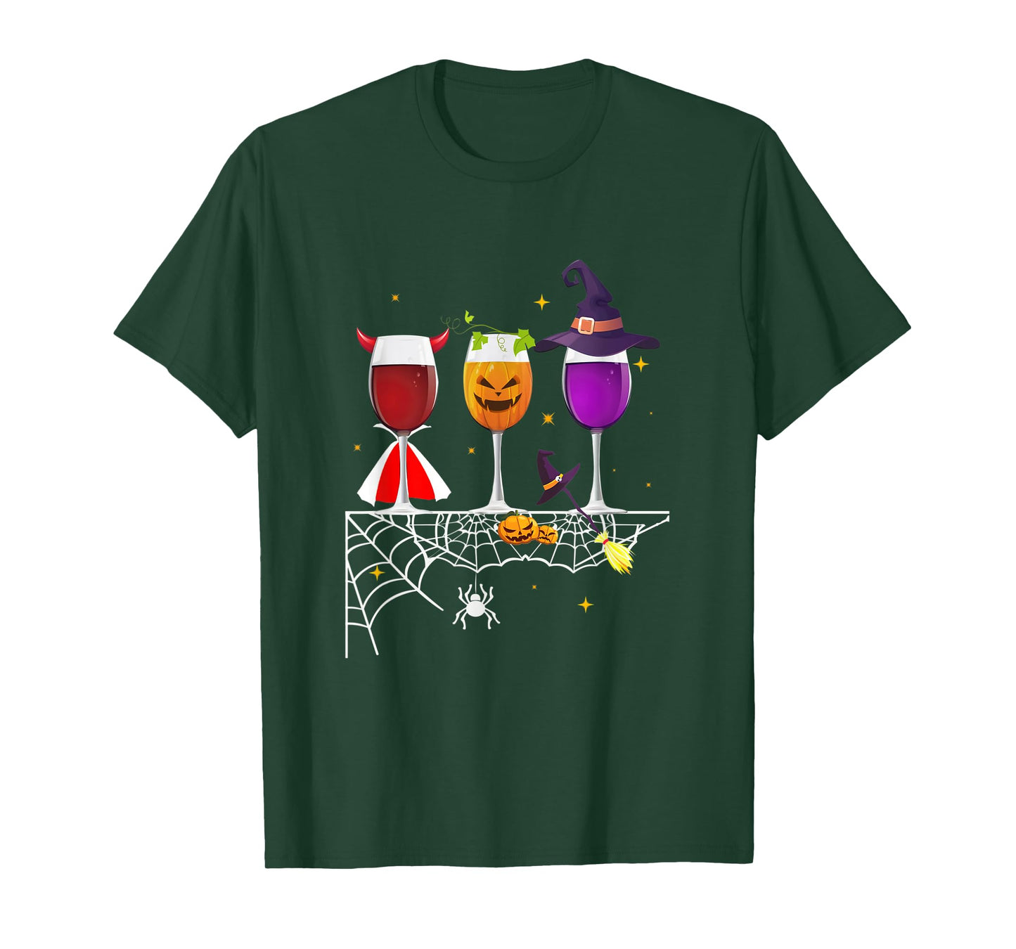 Three Glasses Of Wines Halloween Wine T-Shirt