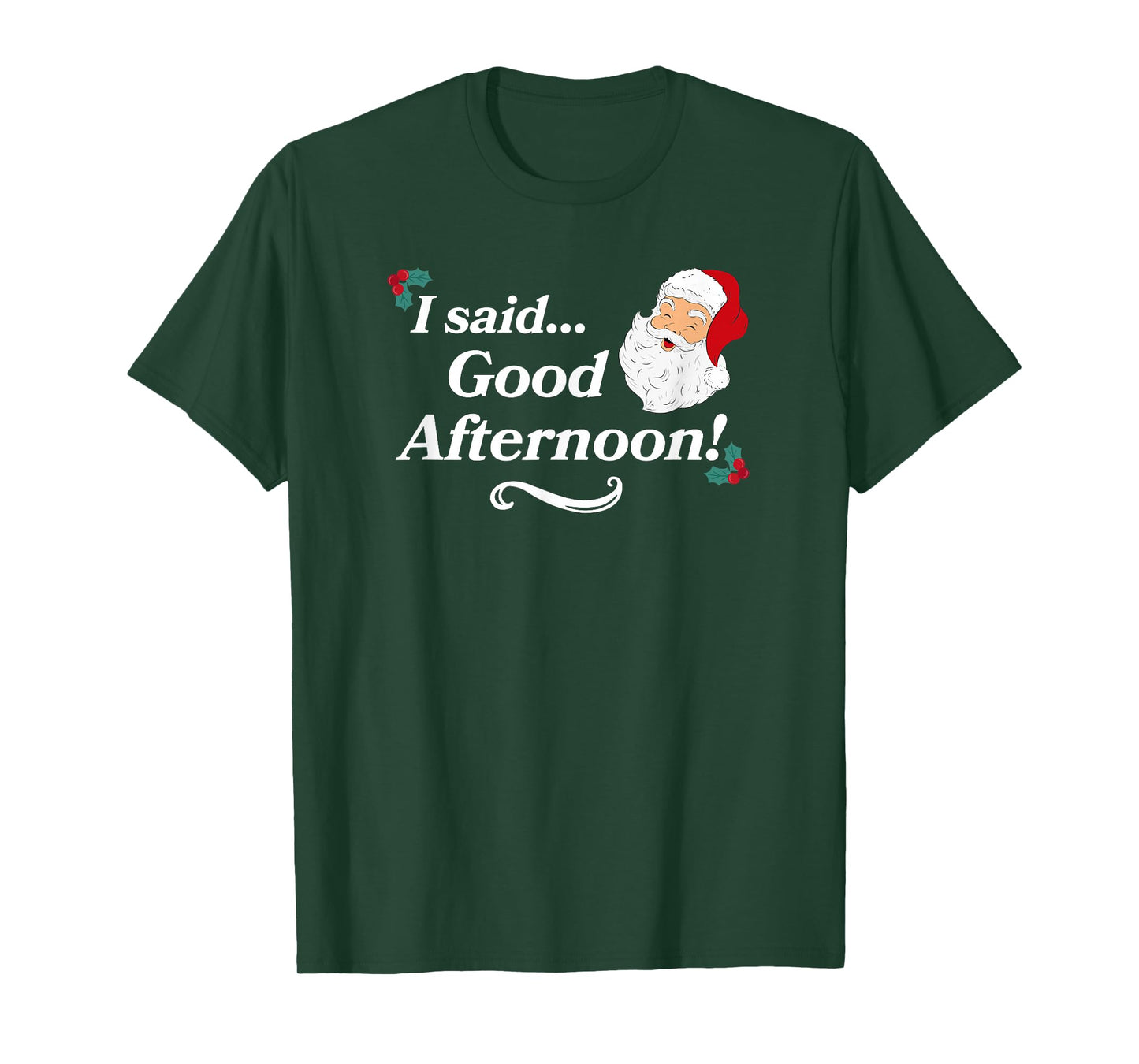 Gifts For Christmas Movie Lovers Funny Spirited Said Good Afternoon Holiday Christmas T-Shirt - Women's Black Casual Letter Print Crew Neck Short Sleeve T-Shirt - Small