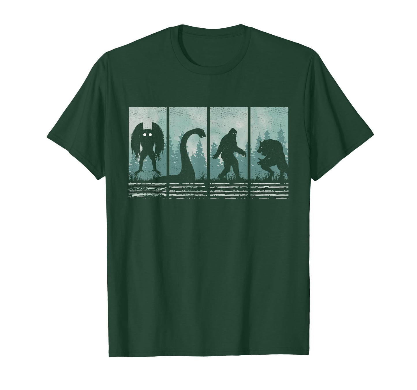 Bigfoot Loch Ness Monster Mothman and Dogman! Funny Cryptid T-Shirt