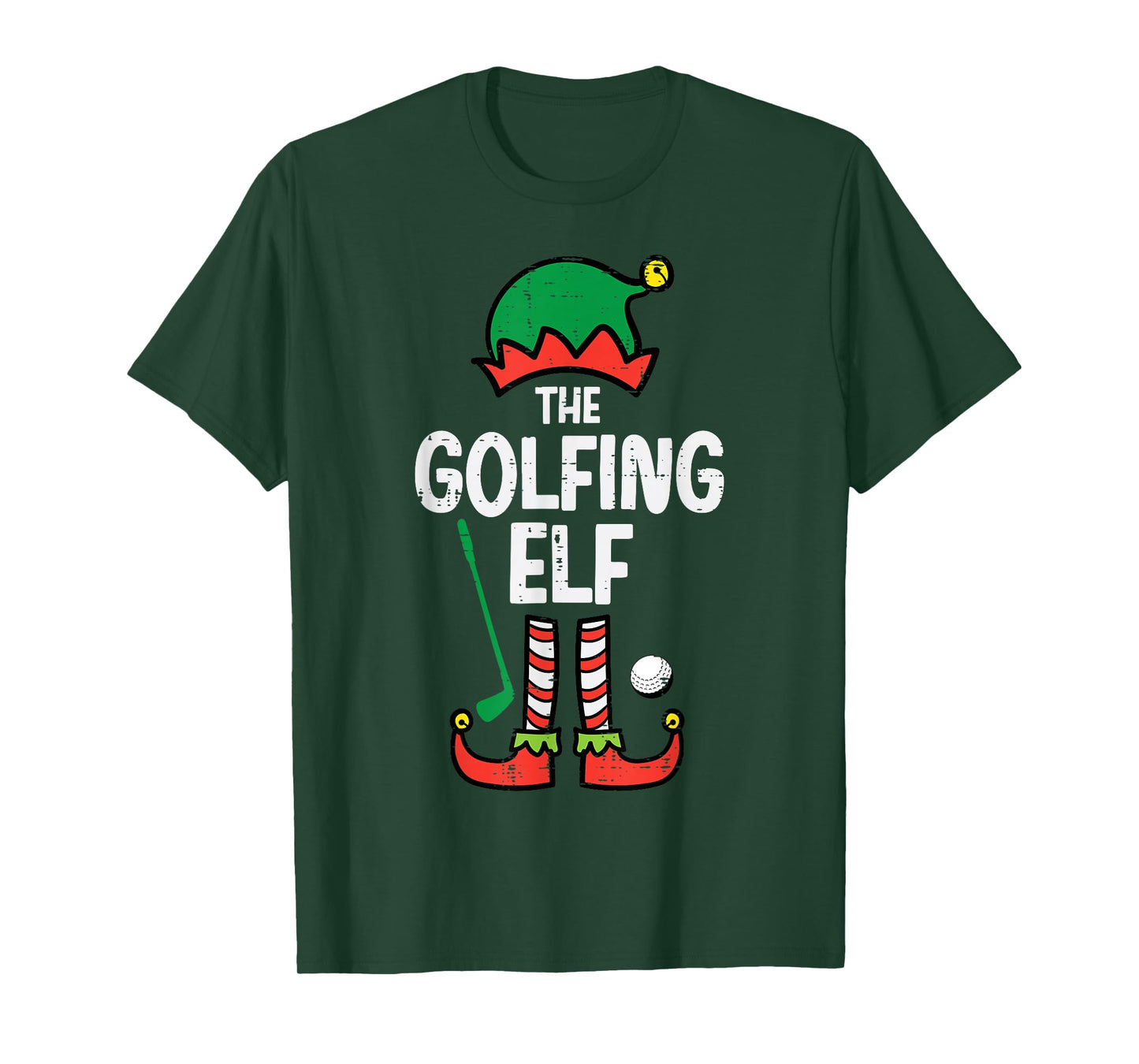 Christmas Golfing Elf Xmas Golf Family Match Golfer Dad Men T-Shirt