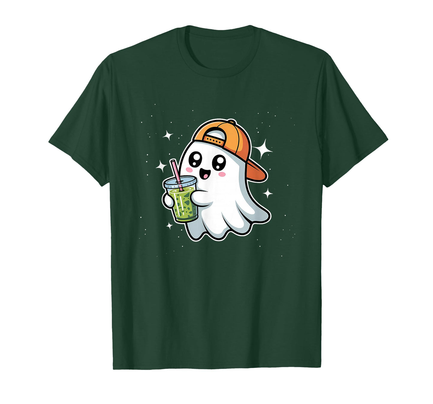 Kawaii Spooky Ghost Iced Matcha Halloween Women Men T-Shirt