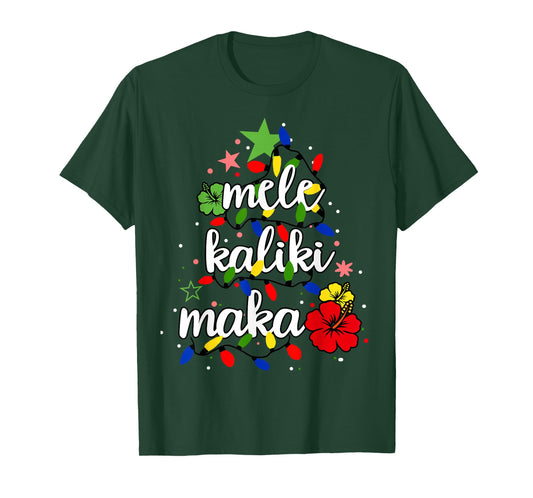 Mele Kalikimaka Shirt Kids Toddler Christmas Tree Hawaiian T-Shirt
