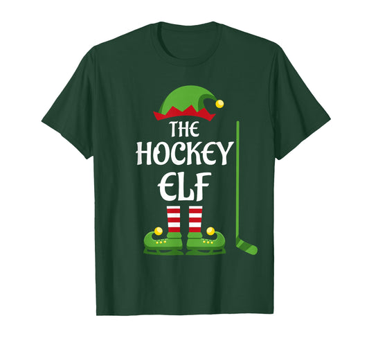 Hockey Elf Family Matching Group Christmas Sporty T-Shirt