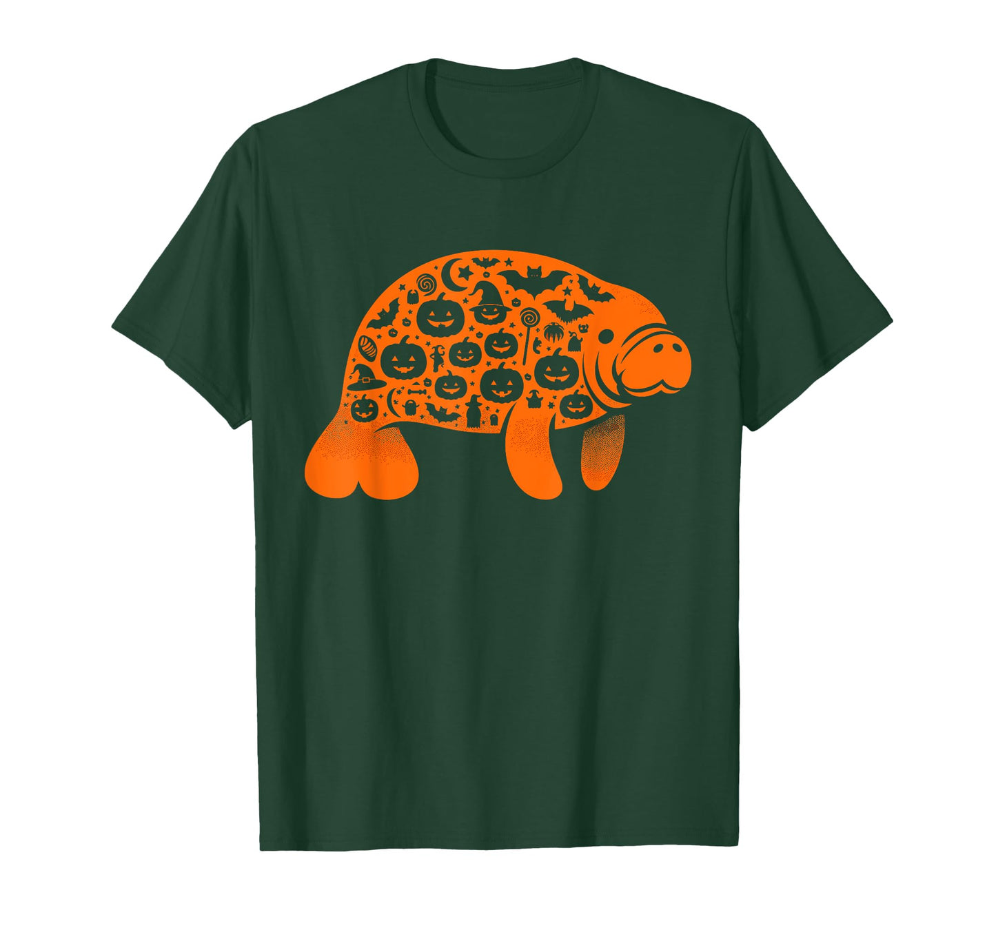 Funny Pumpkin Manatee Candy Halloween Mens Womens Kids T-Shirt