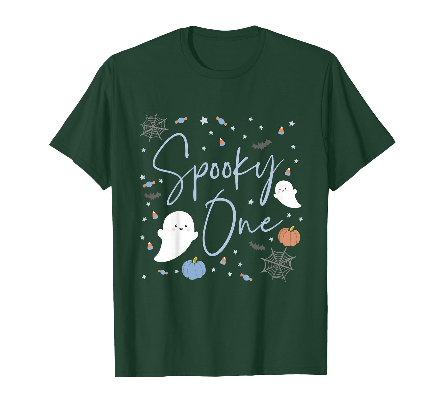 Kids Spooky One First Birthday Baby Blue Boy 1st Child Halloween T-Shirt