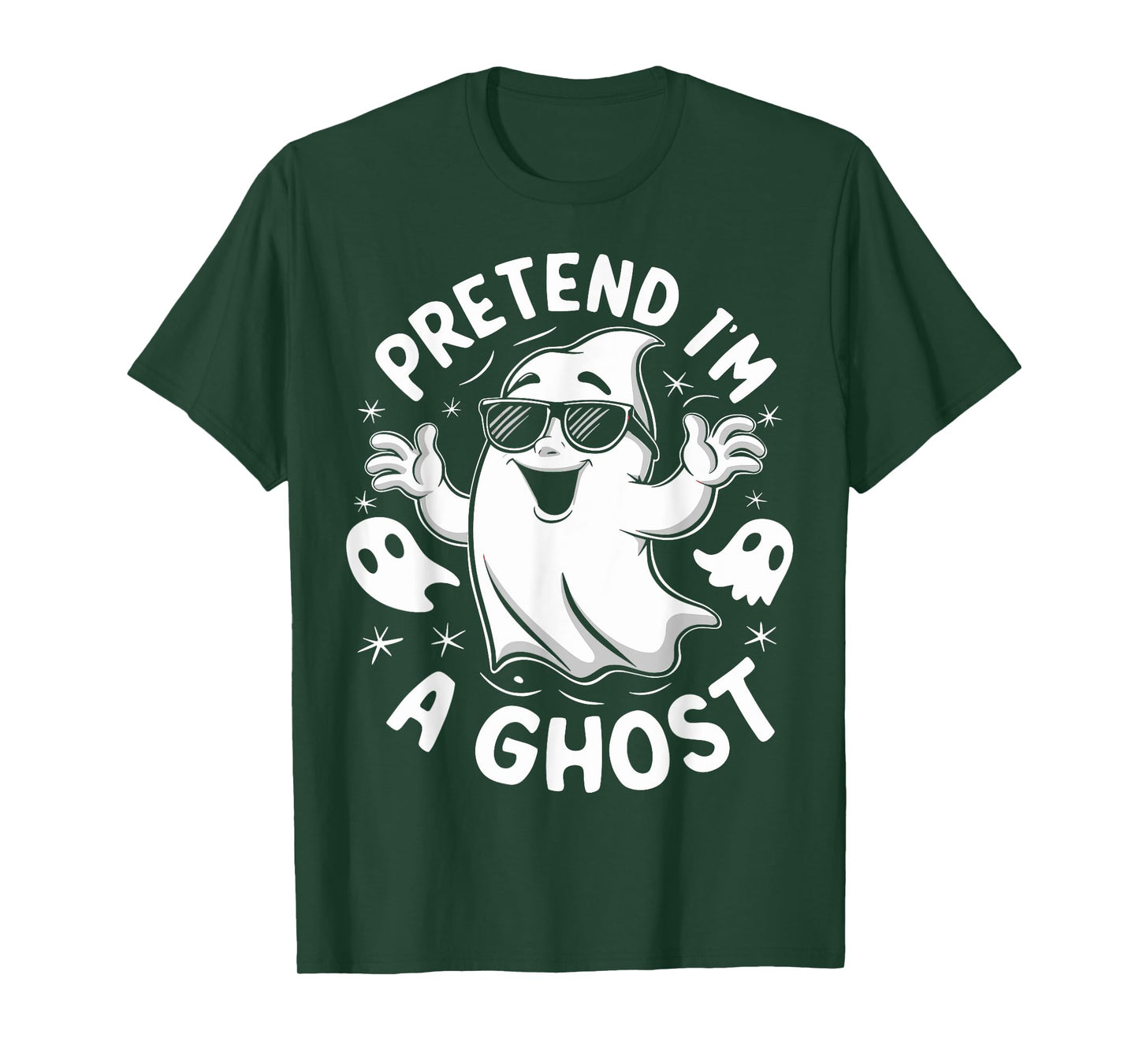 Pretend I'm A Ghost Funny Lazy Halloween Matching Costume T-Shirt