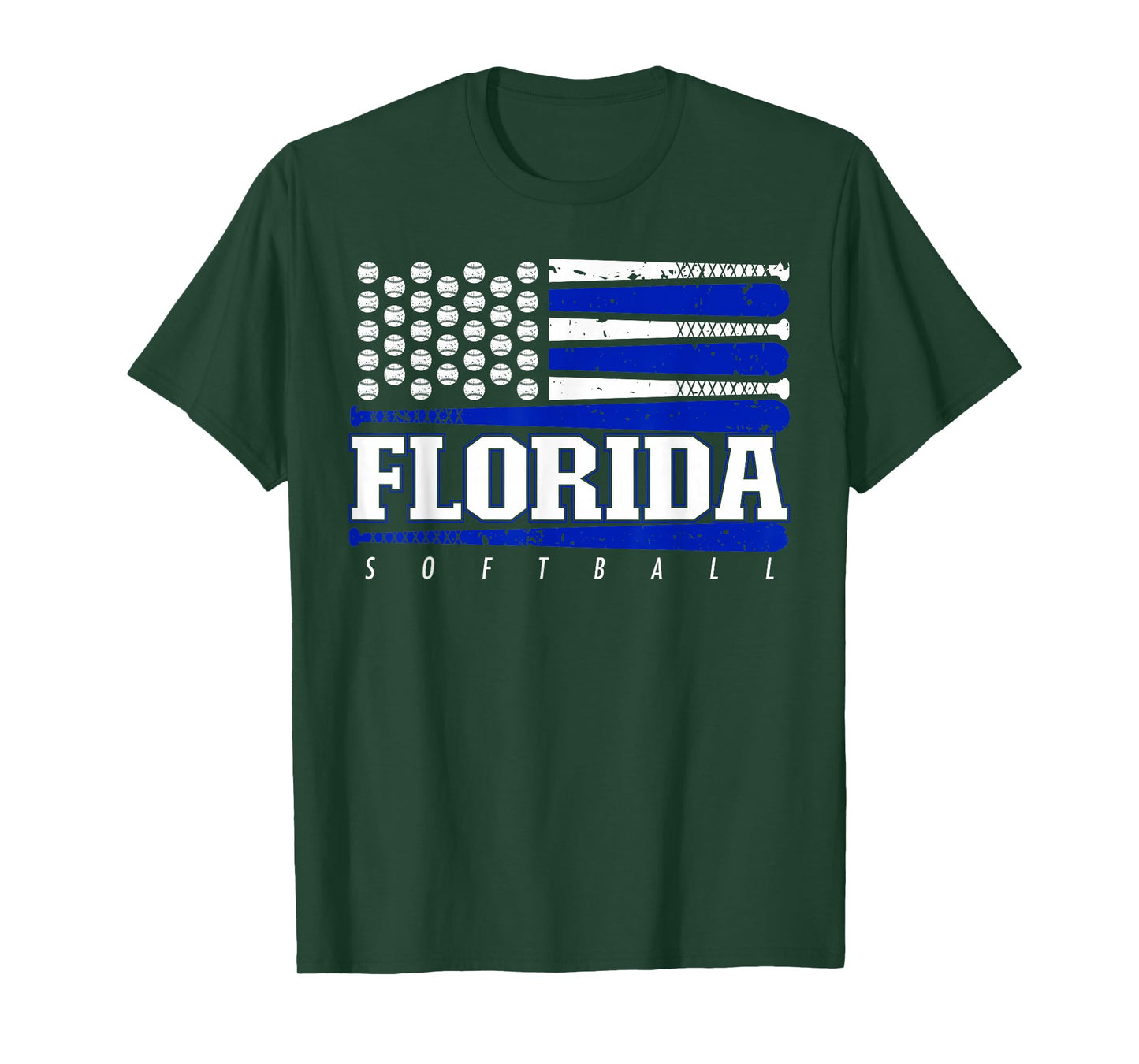Florida Softball Vintage Mens Kids Team Retro Softball Fan T-Shirt