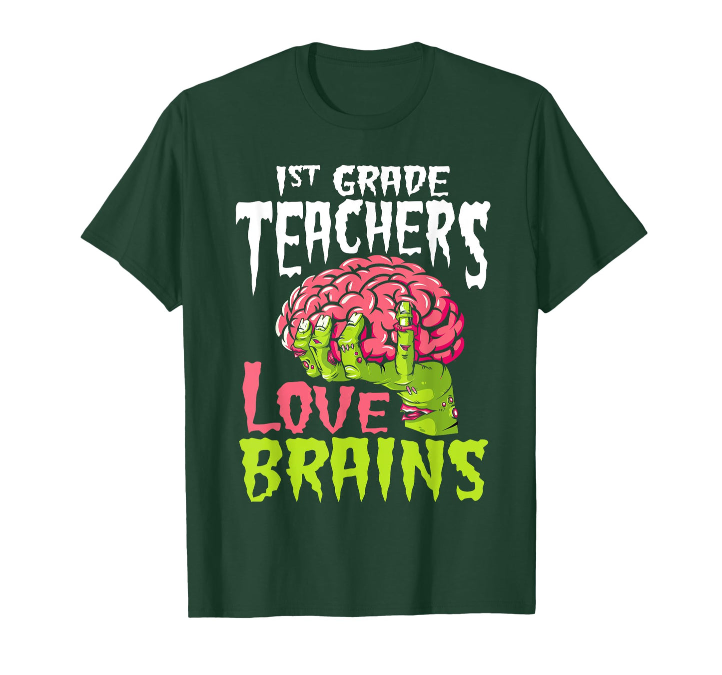 1st Grade Teachers Love Brains Zombie Teacher Halloween T-Shirt