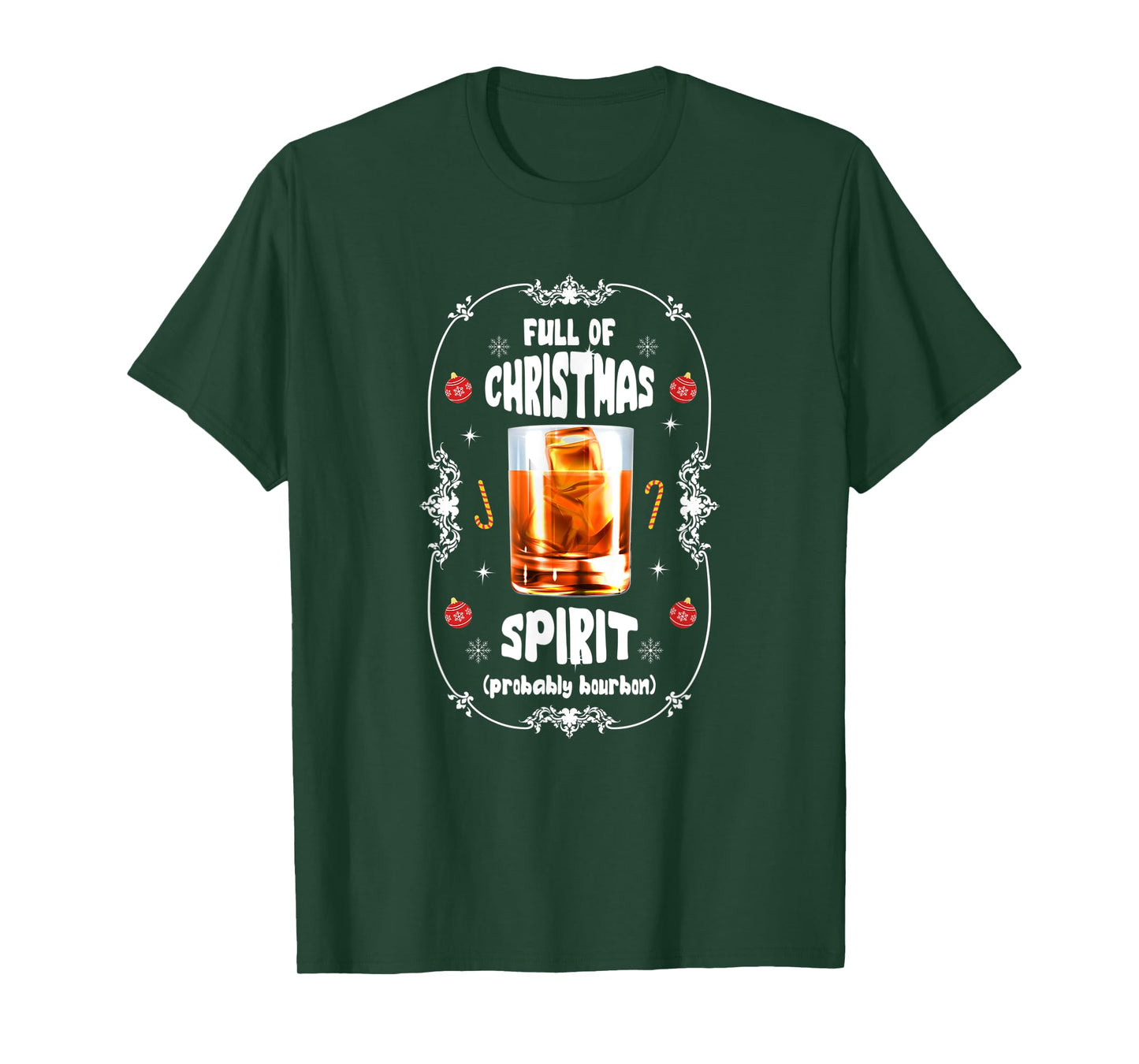 Christmas Fir Tree With Bourbon Ugly Xmas Bourbon T-Shirt