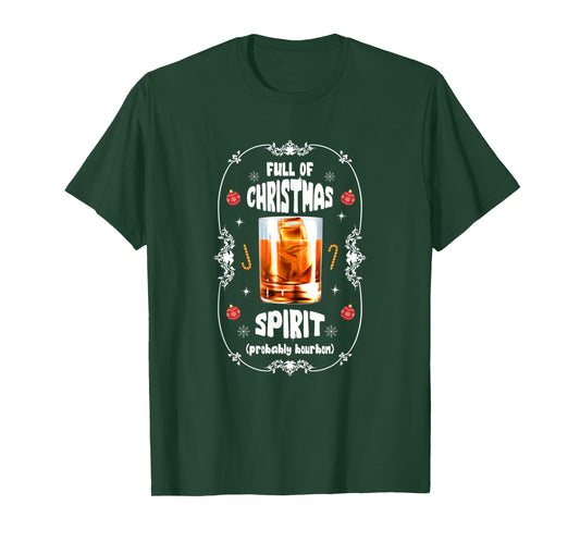 Christmas Fir Tree With Bourbon Ugly Xmas Bourbon T-Shirt