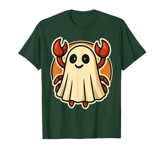 Funny Crab in Ghost Costume for Kids, Boys, Girls Halloween T-Shirt