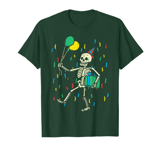 Skeleton Birthday Funny Happy Halloween Bday Boys Kids T-Shirt