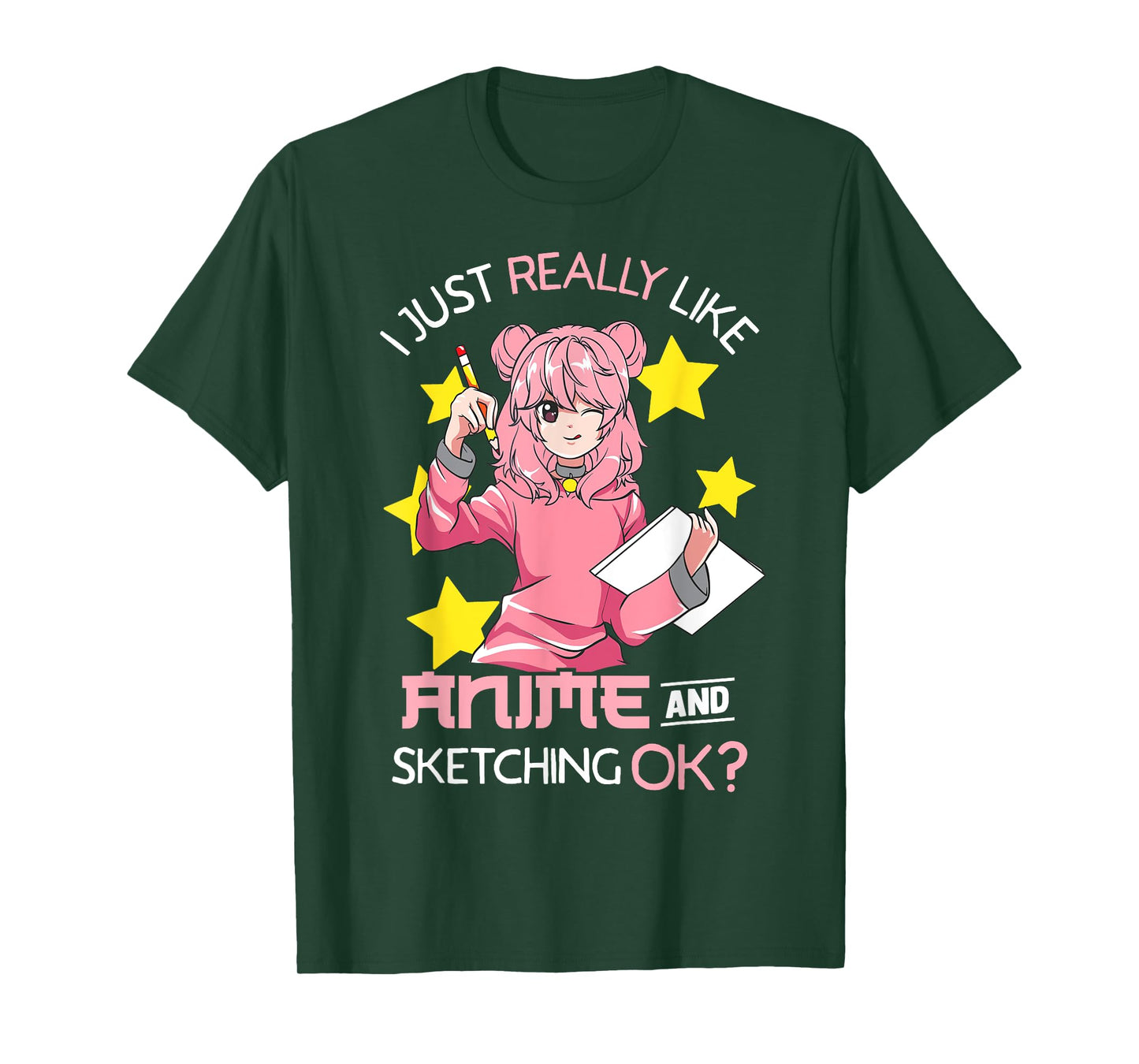 I Just Really Like Anime and Sketching Ok? Anime Teen Girl T-Shirt
