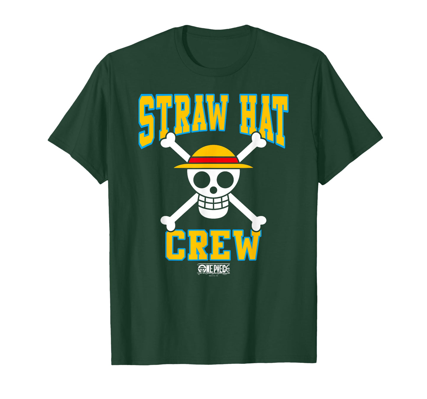 One Piece Anime Straw Hat Crew Athletic Type Jolly Rogers T-Shirt