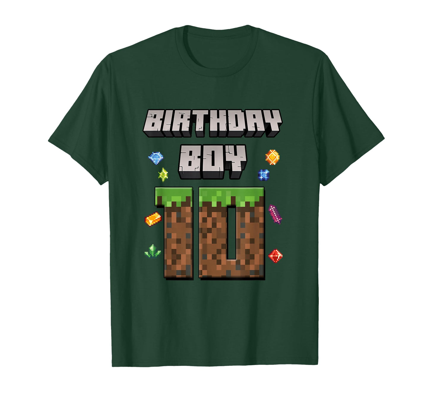 10th Birthday 10 Years Old Video Gamer Pixel Birthday Boys T-Shirt