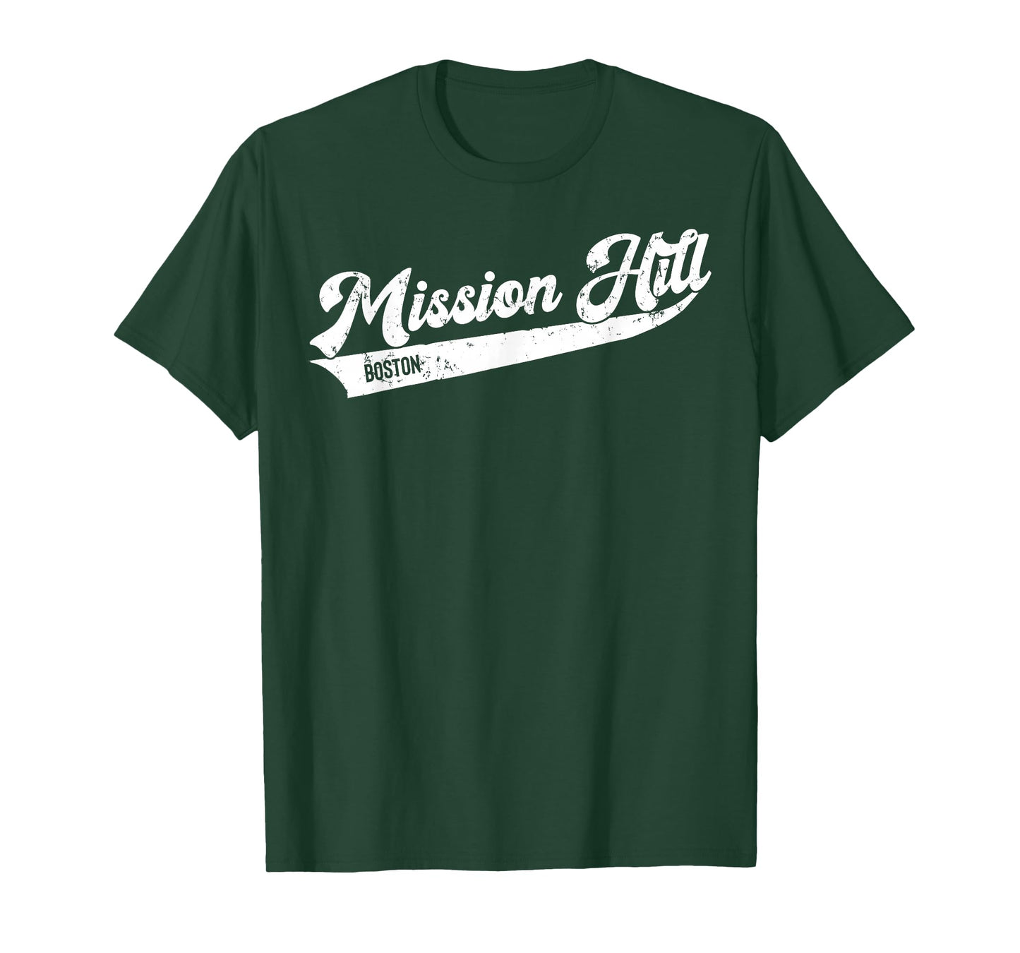 Mission Hill Boston Typographic Retro Distressed Design T-Shirt