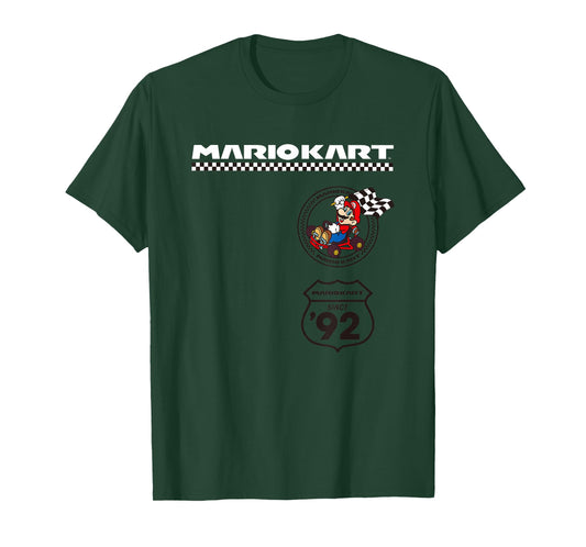 Mario Kart Racing Since '92 Checkered Race Banner T-Shirt