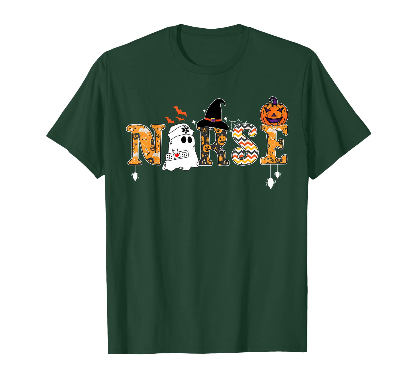 Halloween Nurse Nursing Cute Health Worker Halloween Pattern T-Shirt
