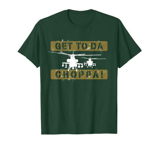 Get To Da Choppa Funny Retro T-Shirt