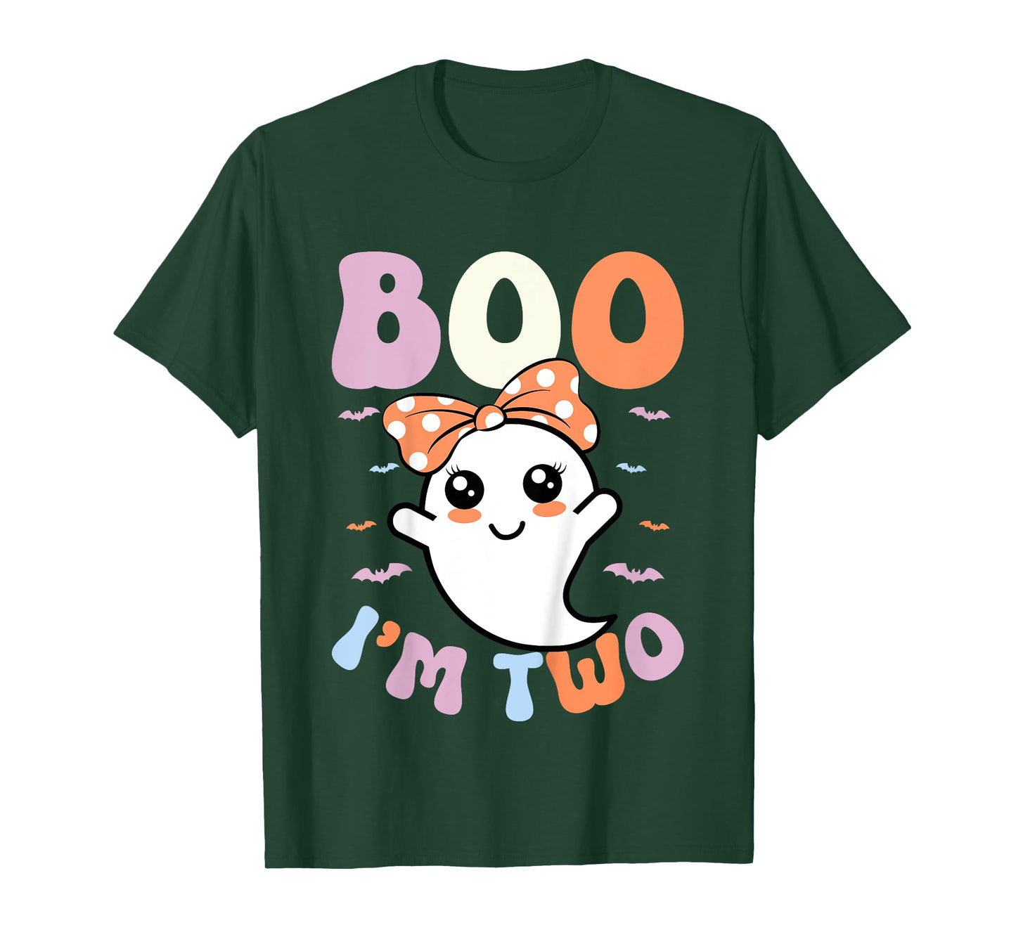 Kids Boo I'm Two Ghost 2nd Birthday Kids 2 Years Old Halloween T-Shirt