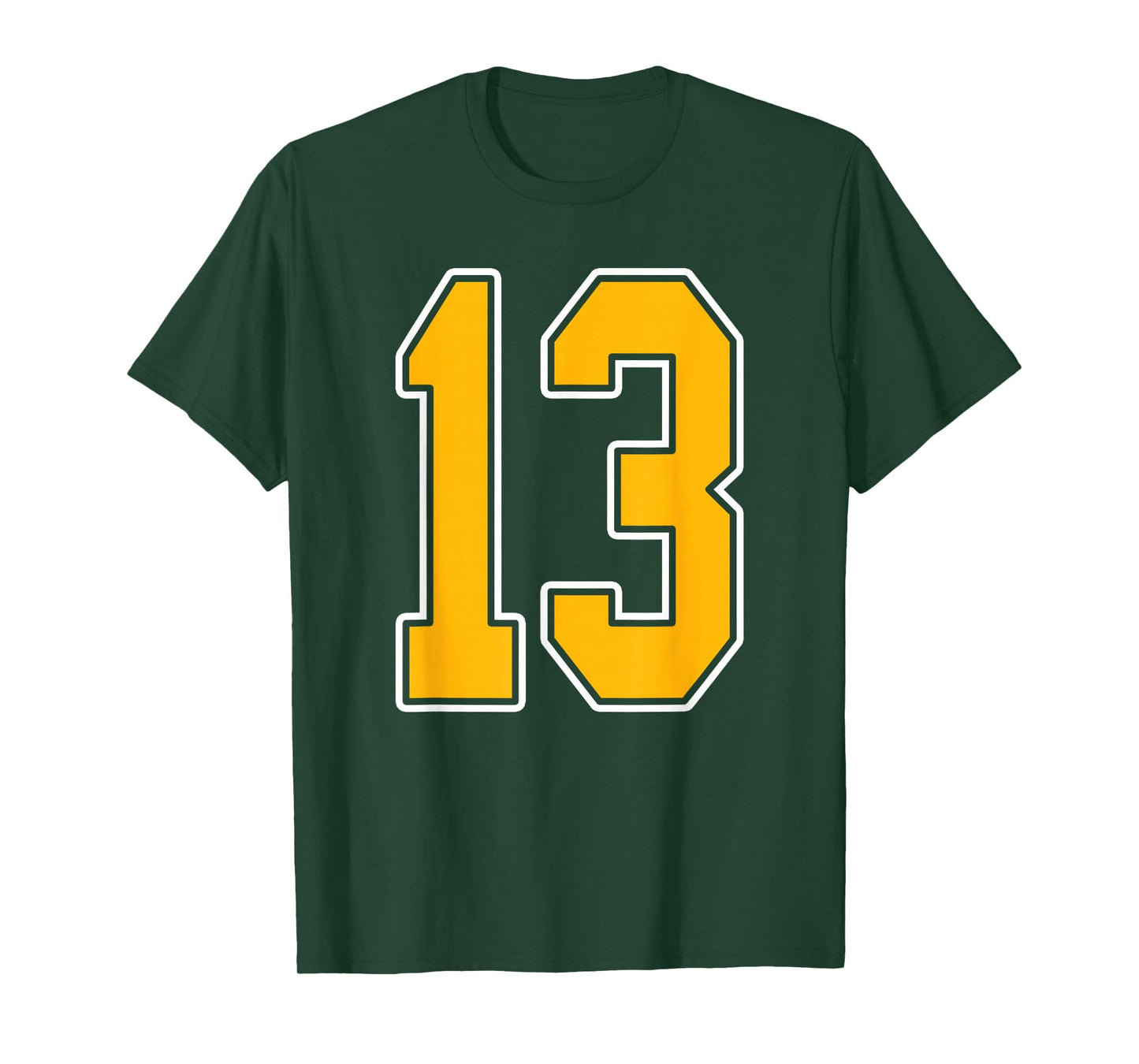 Gold and White Sports Number 13 Jersey Uniform Player T-Shirt