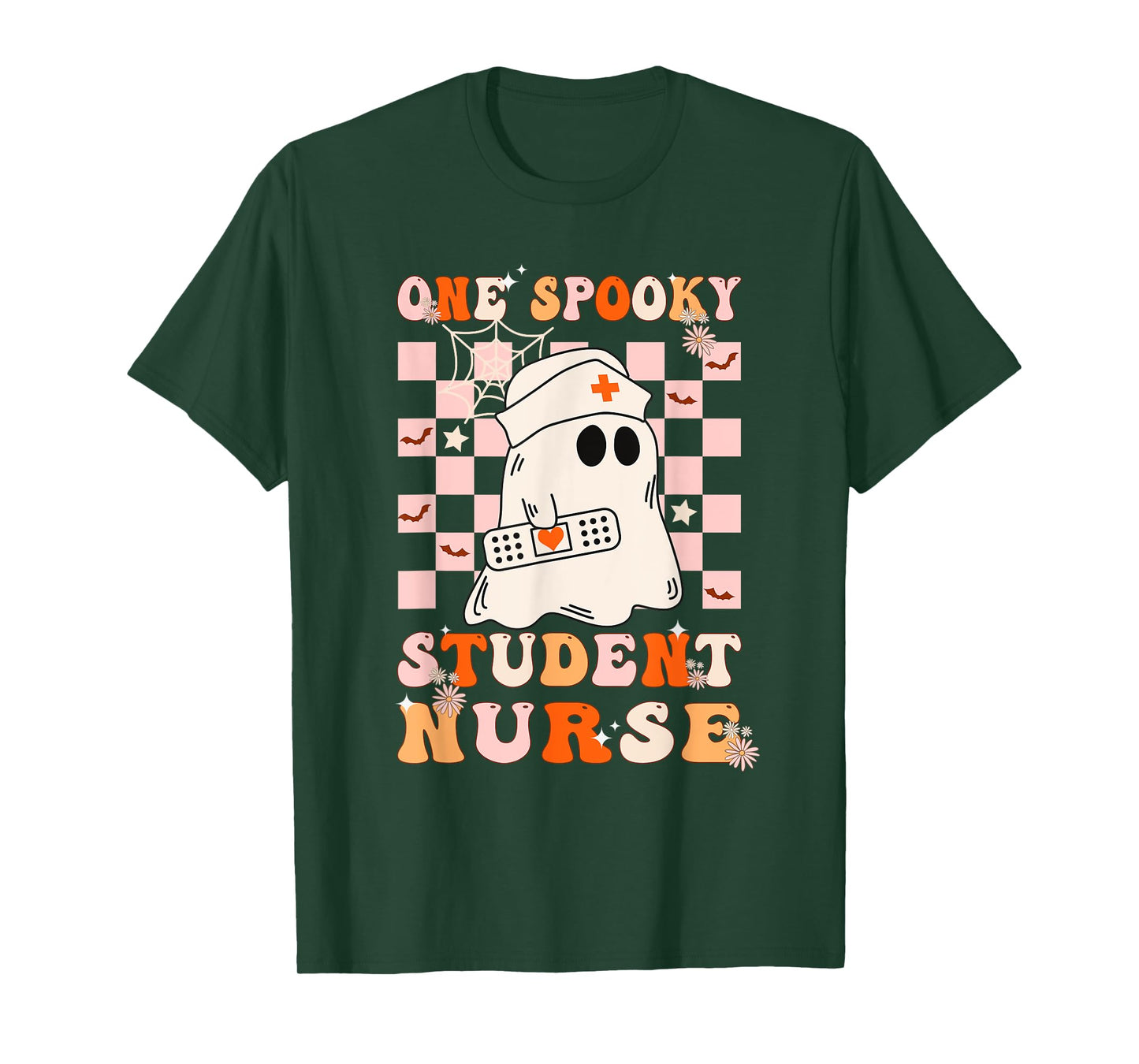 Groovy One Spooky Student Nurse Ghost Halloween Nursing T-Shirt