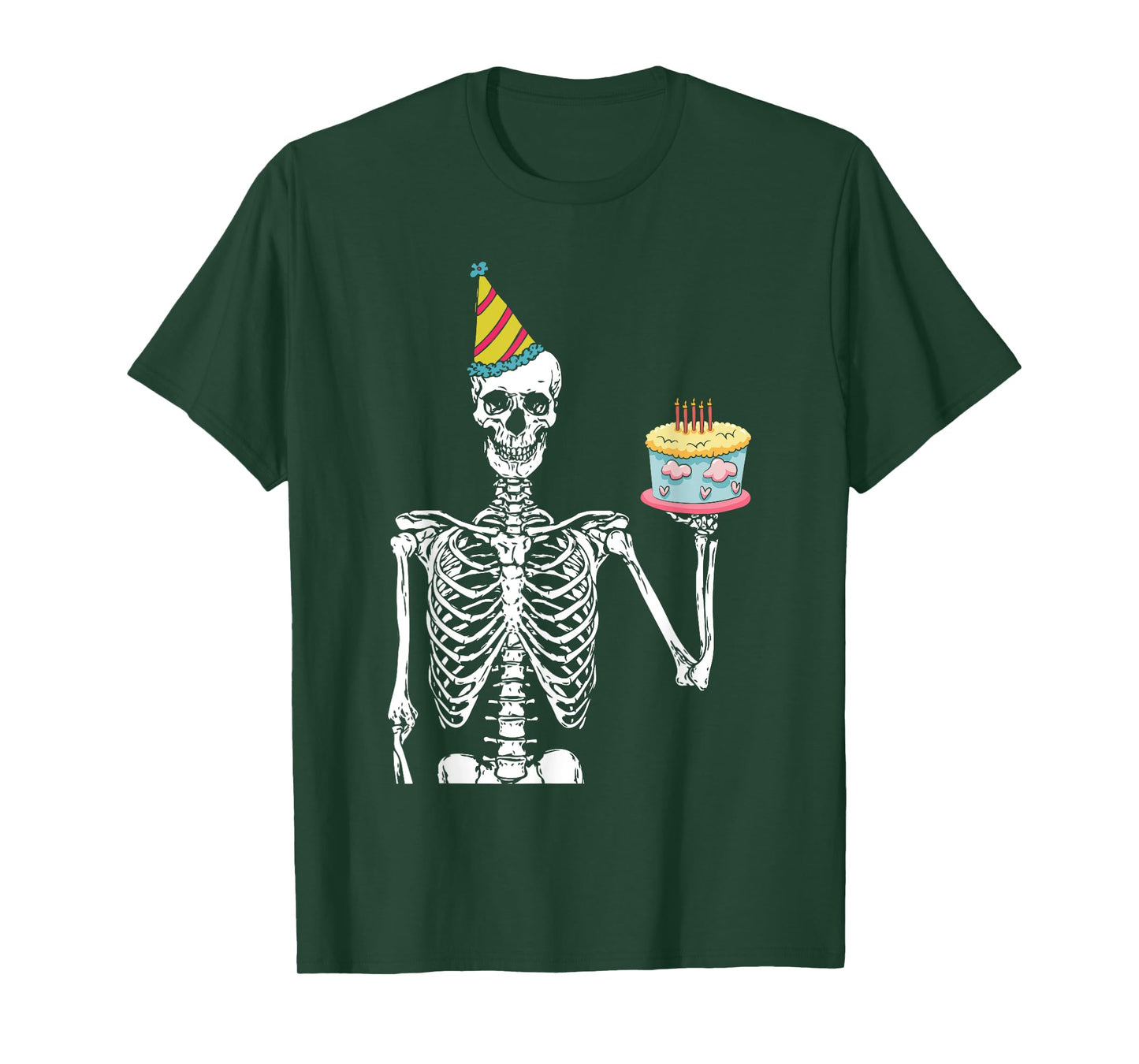 Skeleton Birthday Party Lazy Halloween Costume Funny Skull T-Shirt
