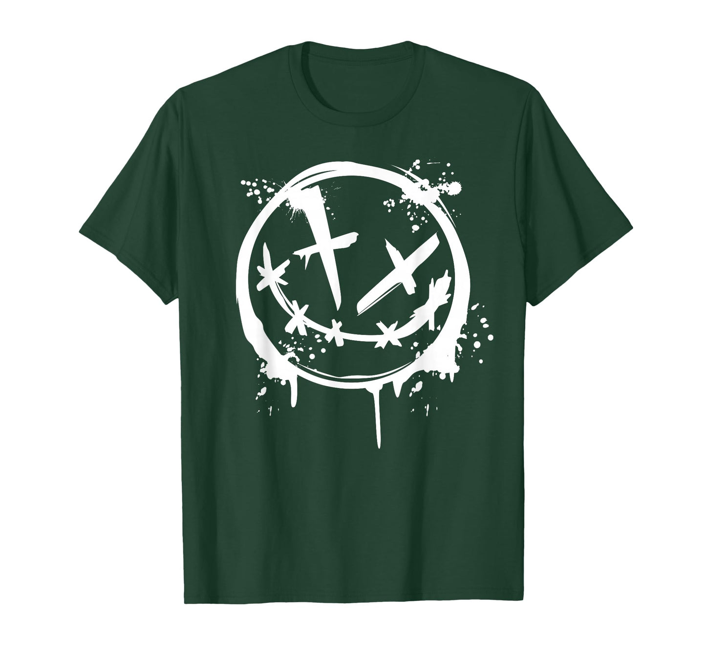 Evil Smile Face Splatter Silhouette Party T-Shirt