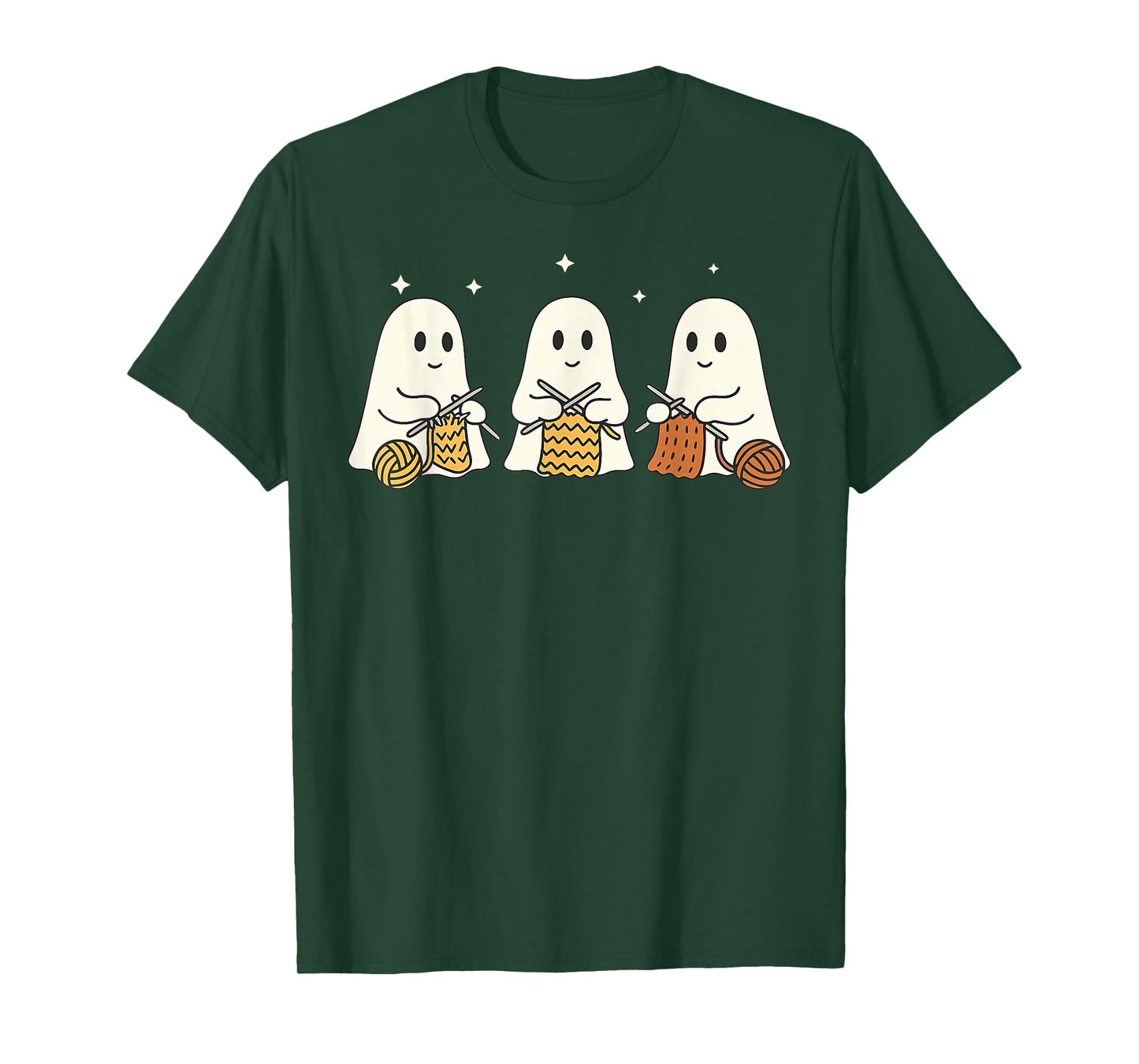 Ghost Knitting Yan Halloween Knitter Craft Mom Knit T-Shirt
