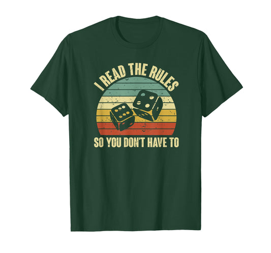 Game Night Adults Funny Board Games I Read The Rules T-Shirt