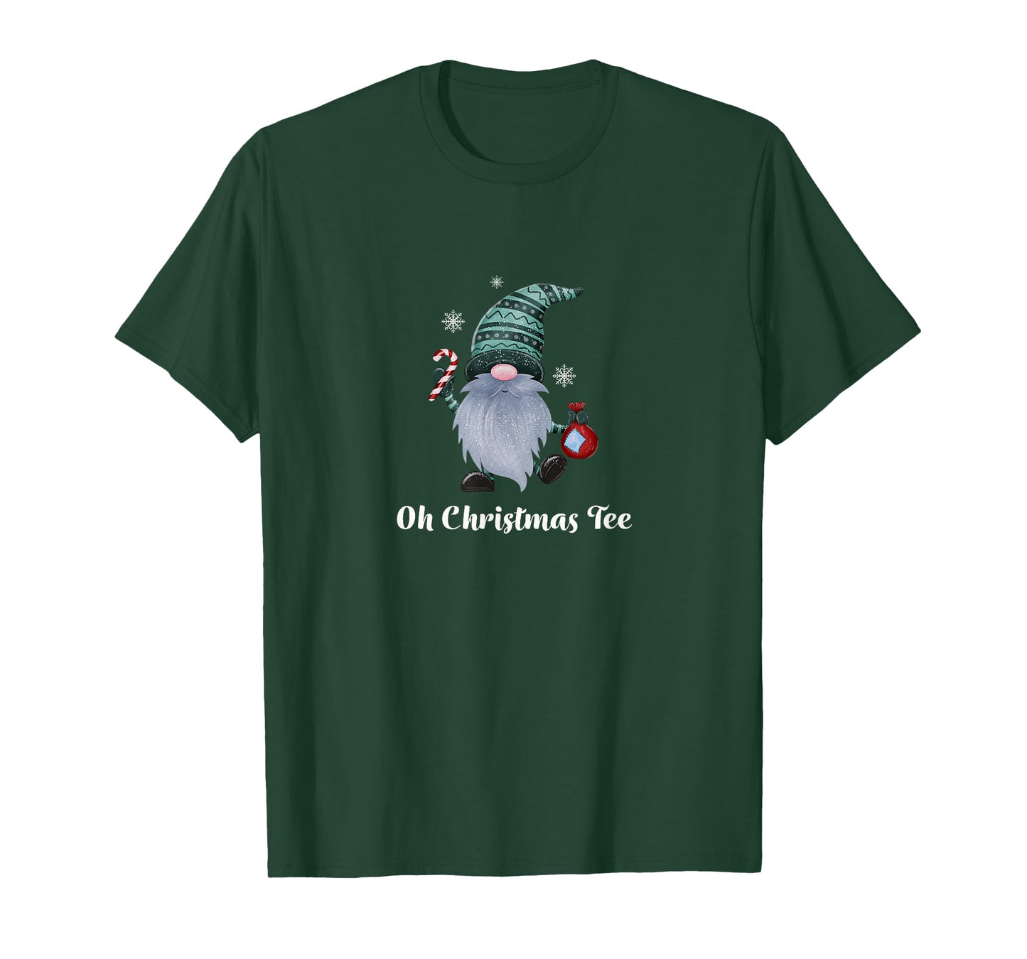 Oh Christmas Tee Gnome Candy Cane Joyful T-Shirt