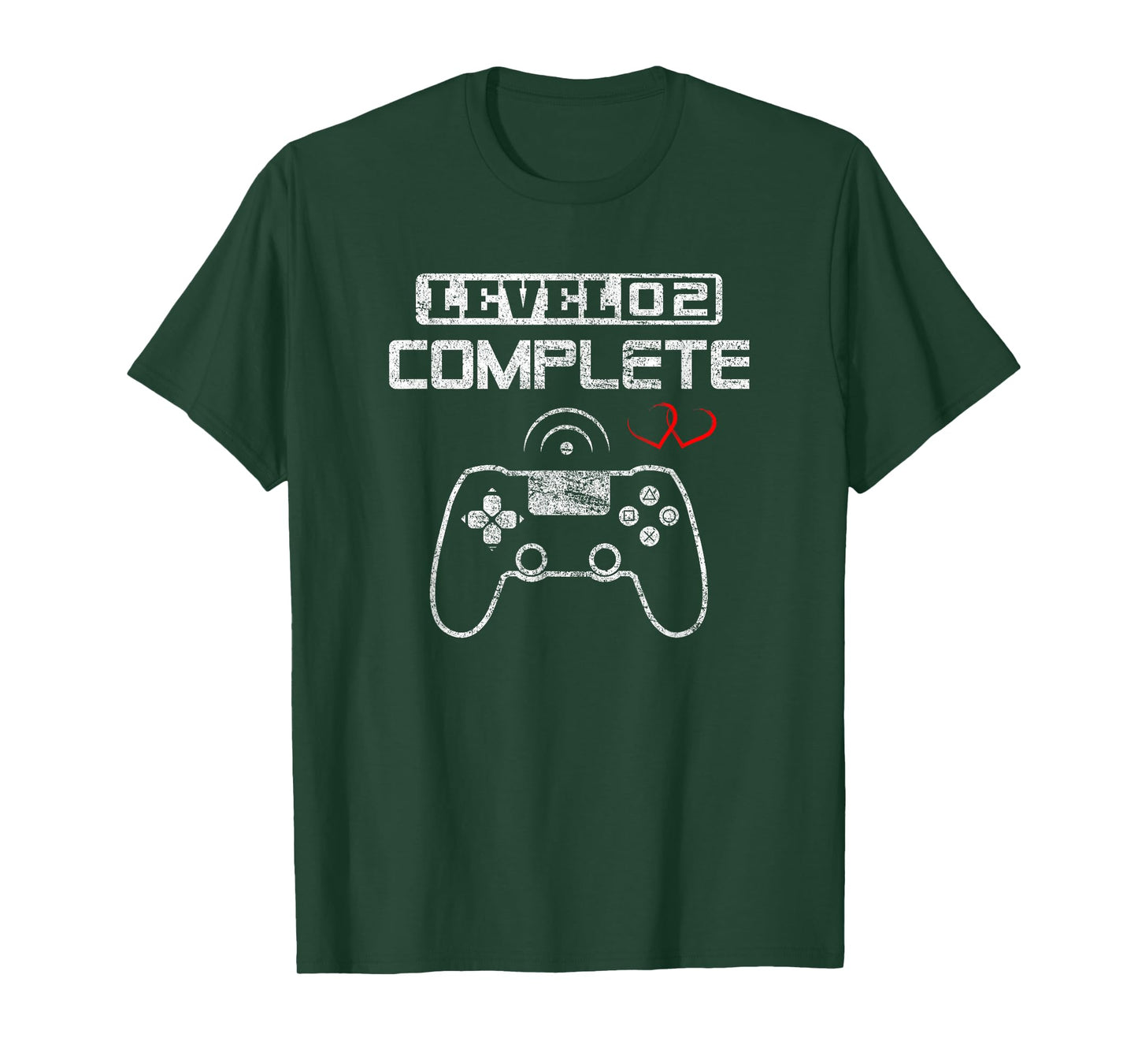 Level 2 Complete 2nd Wedding Anniversary Video Gamer Him Her T-Shirt