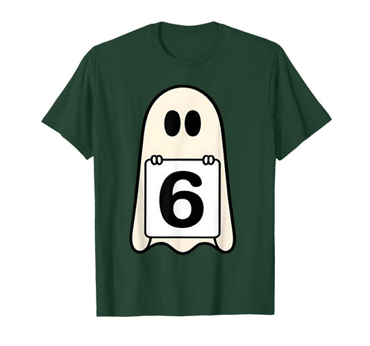 Spooky Number 6 Matching Halloween Costume Group Meme Ghost T-Shirt
