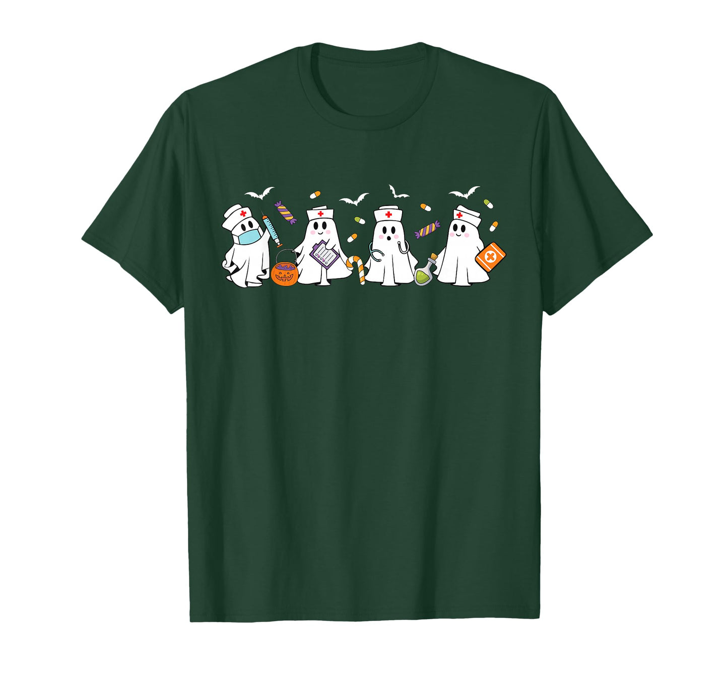 Funny Ghost Nurses Halloween Healthcare Worker Nurse T-Shirt