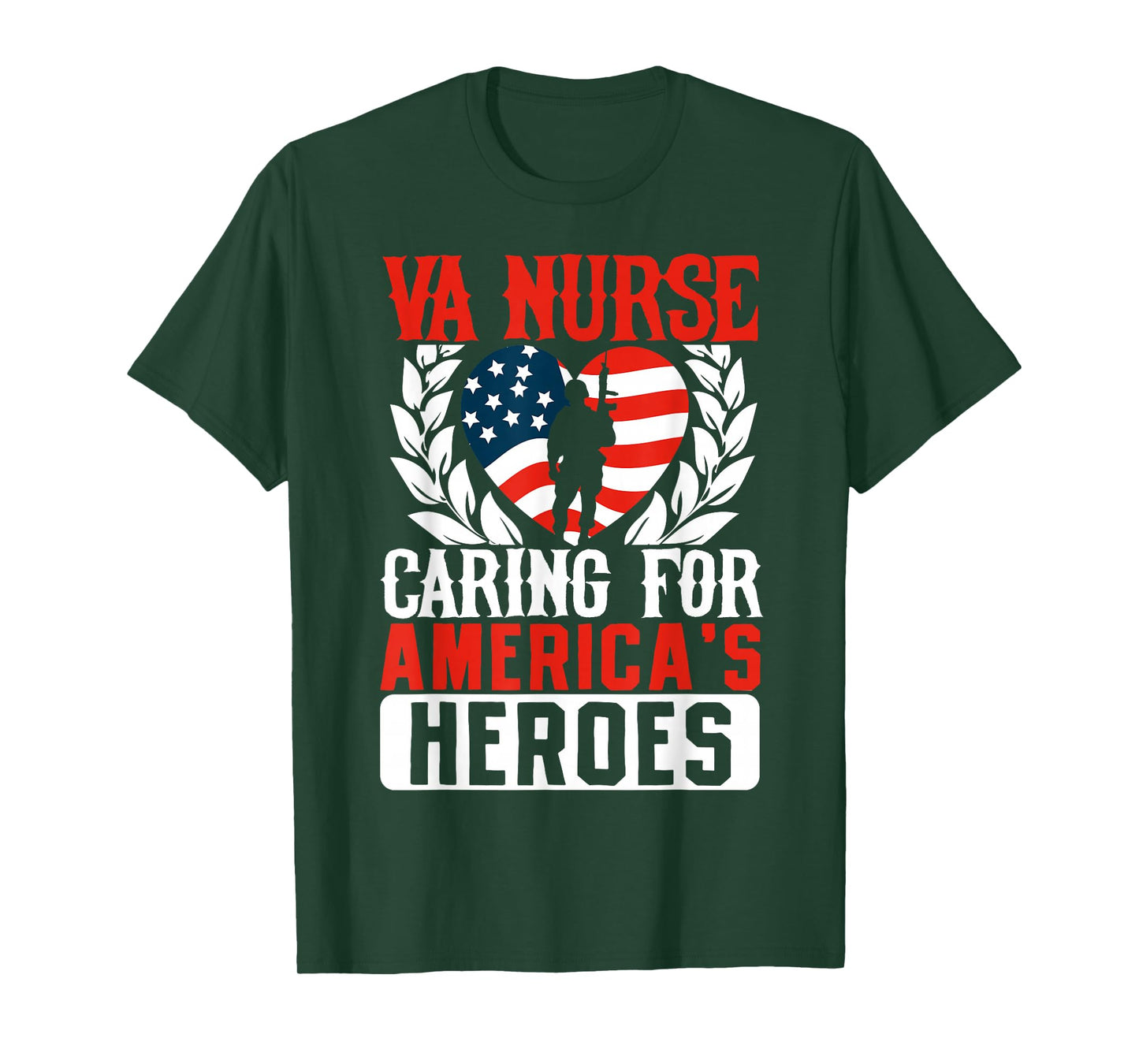 Va Nurse Americas Heros Merica US Flag Patriot Veterans Day T-Shirt