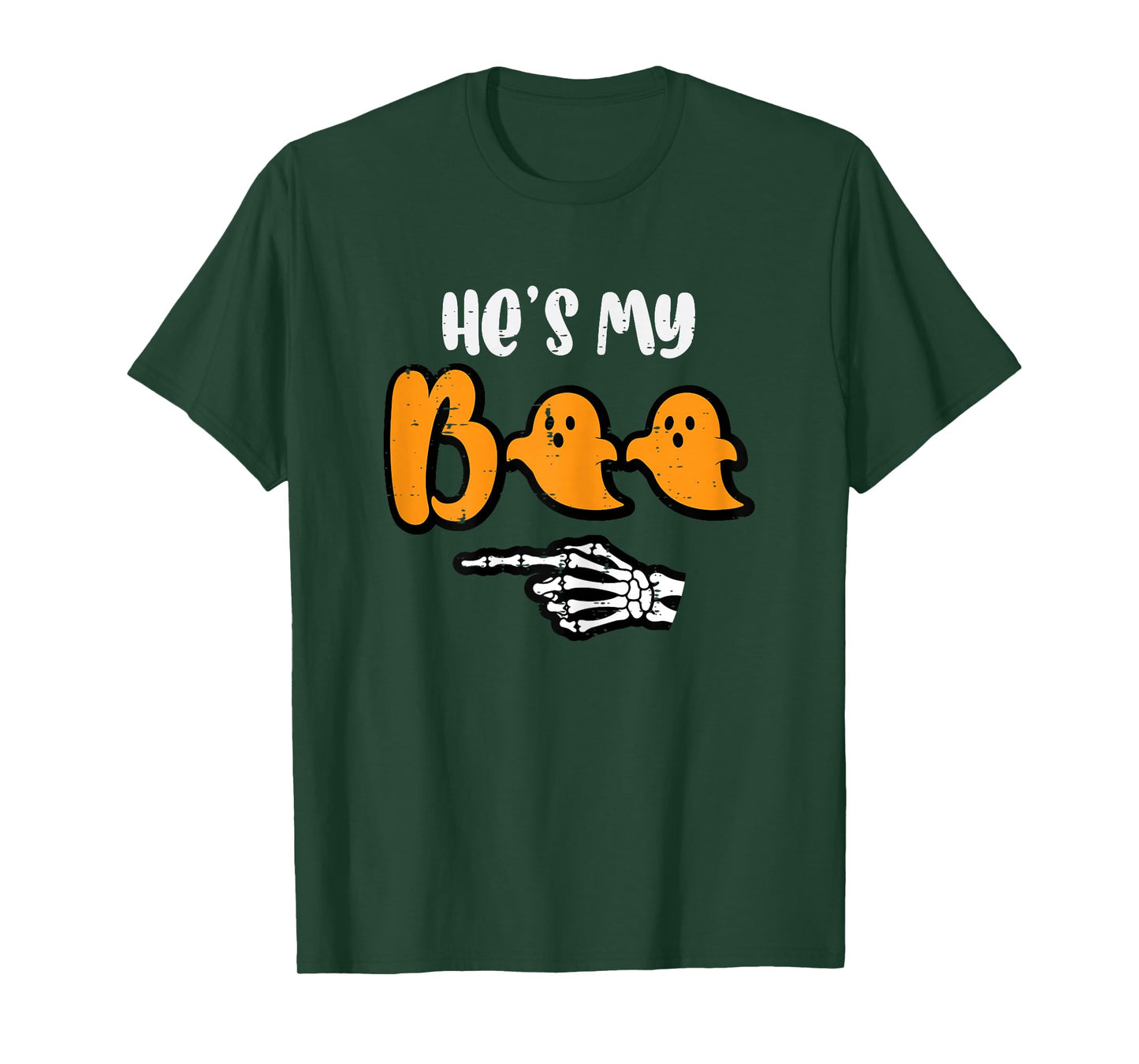 Halloween Matching Hes My Boo Skeleton Couple Costume Women T-Shirt